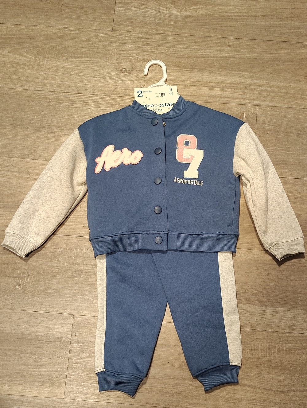 Aeropostale Kids Navy Blue and Light Gray Two-Piece Matching Set